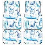 Watercolor Dolphin Pattern Front And Back Car Mats