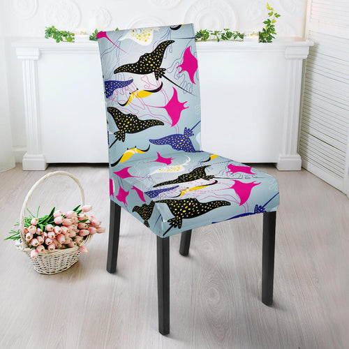 Stingray Pattern Print Design 01 Dining Chair Slipcover