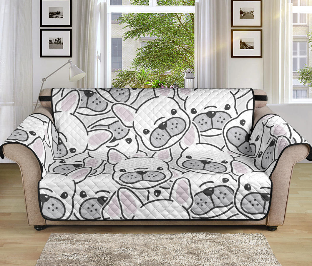 Cute french bulldog head pattern Sofa Cover Protector