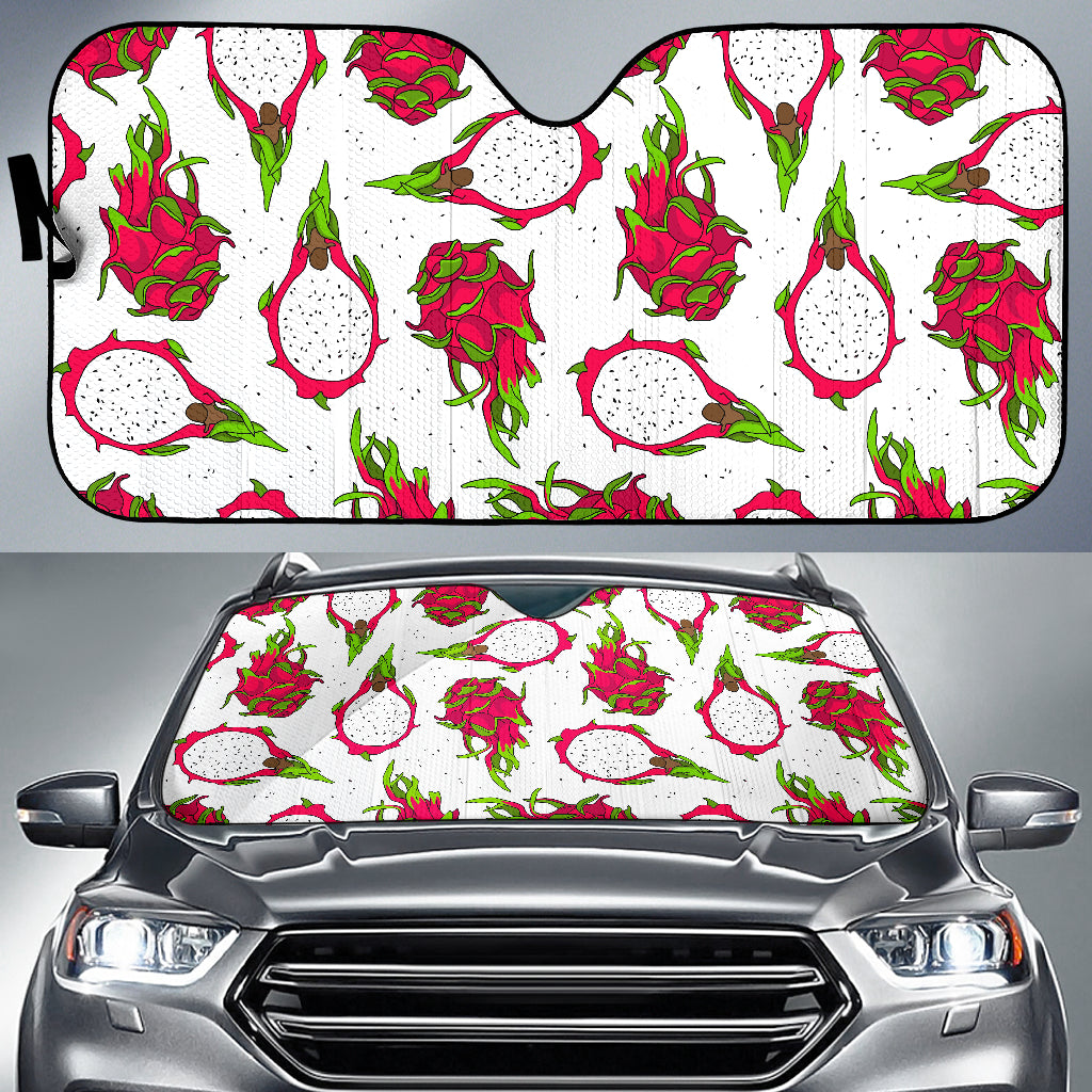 Dragon Fruits White Background Car Sun Shade