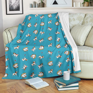 Jack Russel Pattern Print Design 03 Premium Blanket
