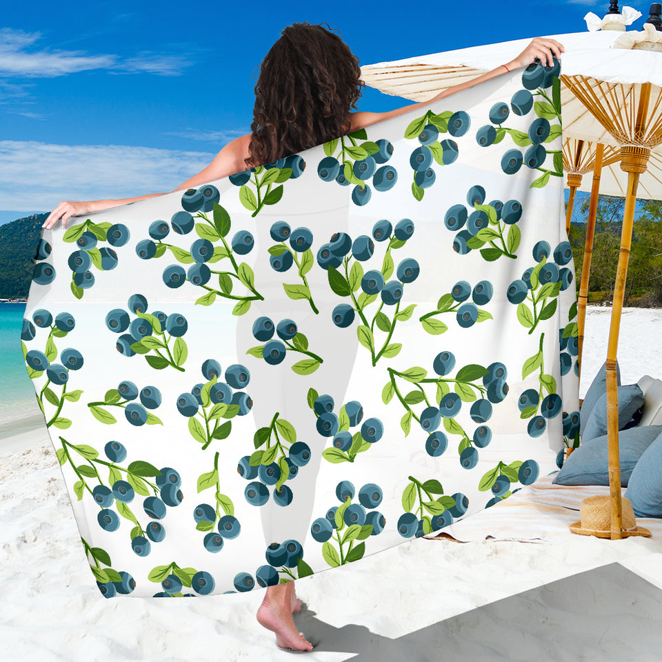 Blueberry White Background Sarong