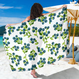 Blueberry White Background Sarong