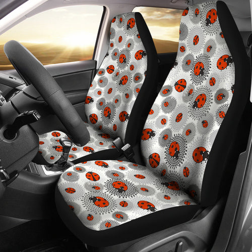 Ladybug Pattern Print Design 05 Universal Fit Car Seat Covers