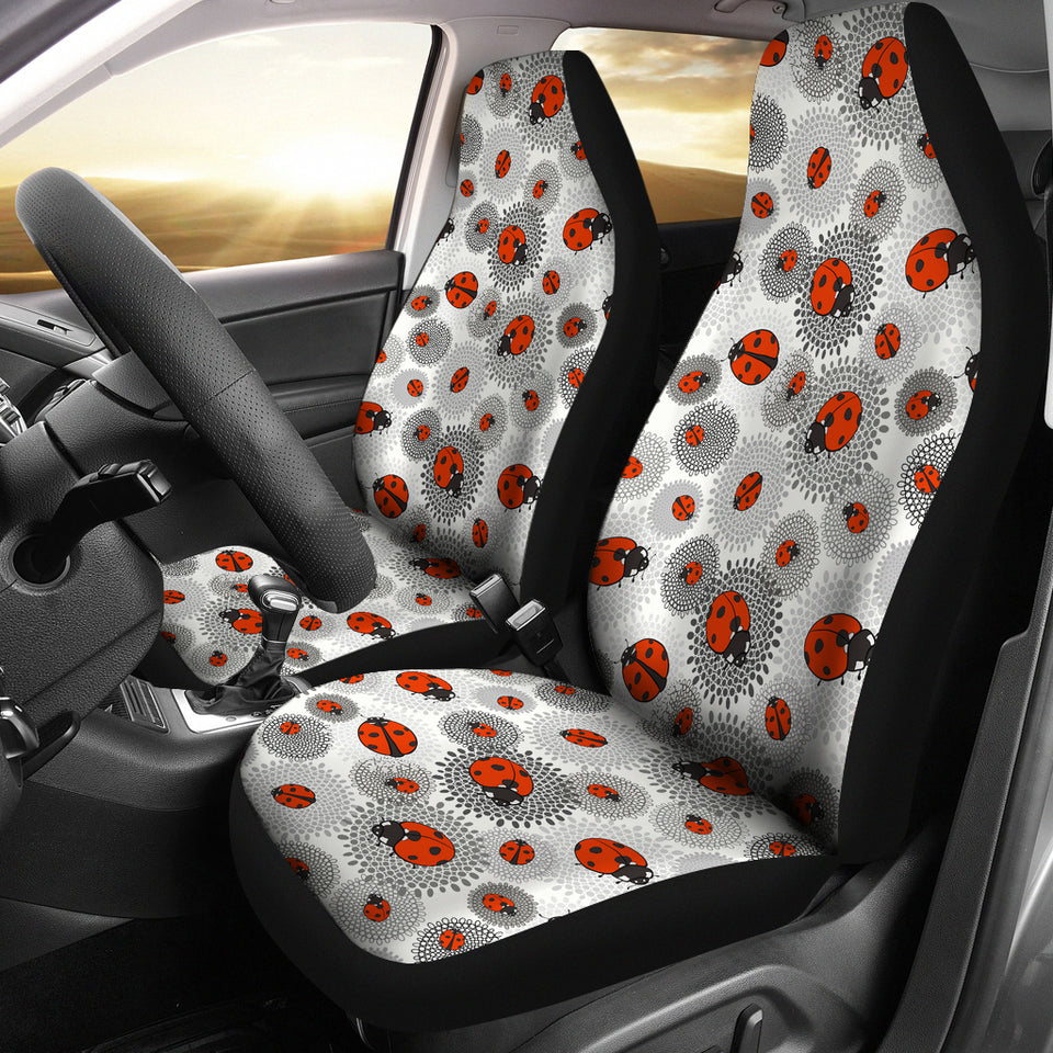 Ladybug Pattern Print Design 05 Universal Fit Car Seat Covers