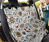 Cute Nautical Steering Wheel Anchor Pattern Dog Car Seat Covers