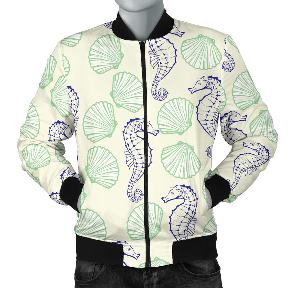 Seahorse Shell Pattern Men'S Bomber Jacket