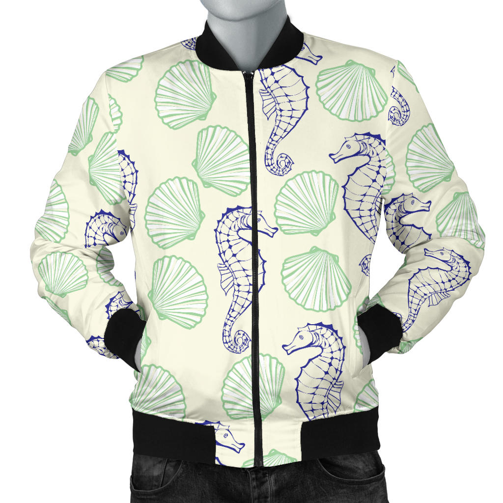 Seahorse Shell Pattern Men'S Bomber Jacket