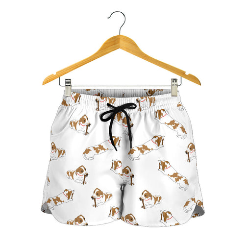 Jack Russel Pattern Print Design 04 Women Shorts