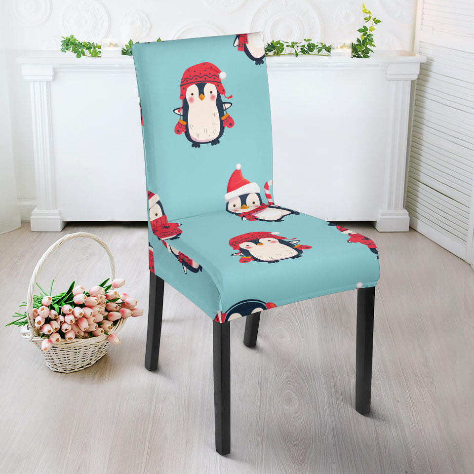 Cute Penguin Christmas  Design Pattern Dining Chair Slipcover