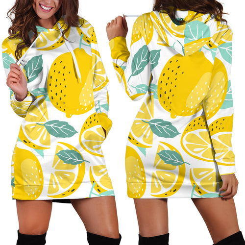 Lemon Design Pattern Women'S Hoodie Dress