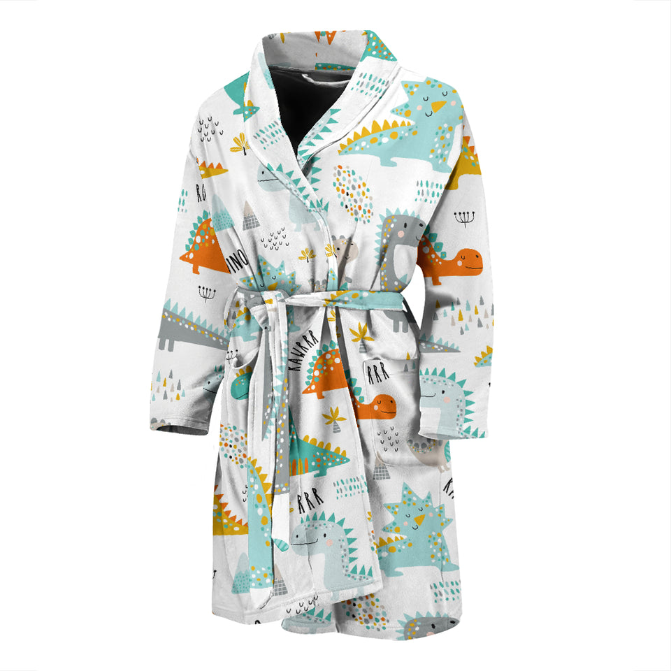 Cute Funny Kids Dinosaurs Pattern Men'S Bathrobe