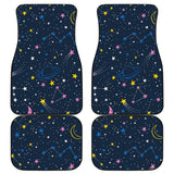 Space Pattern With Planets, Comets, Constellations And Stars Front And Back Car Mats