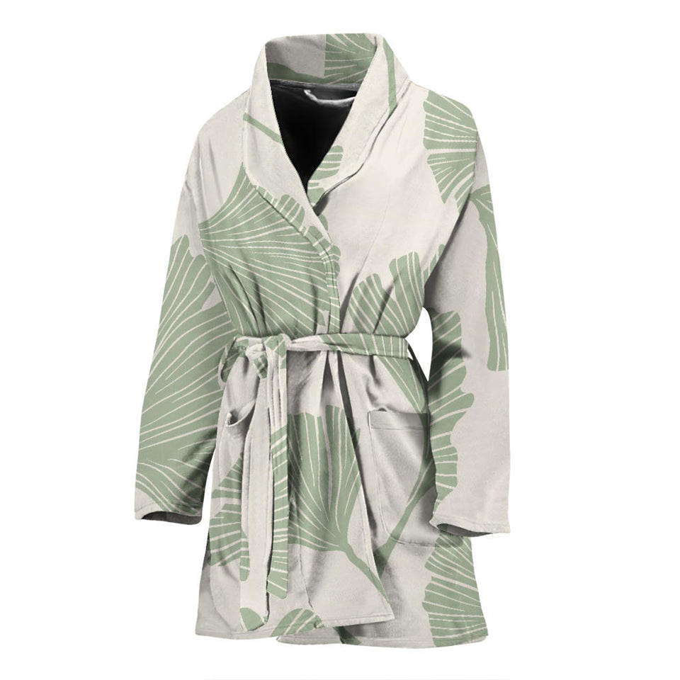 Ginkgo Leaves Pattern Women'S Bathrobe