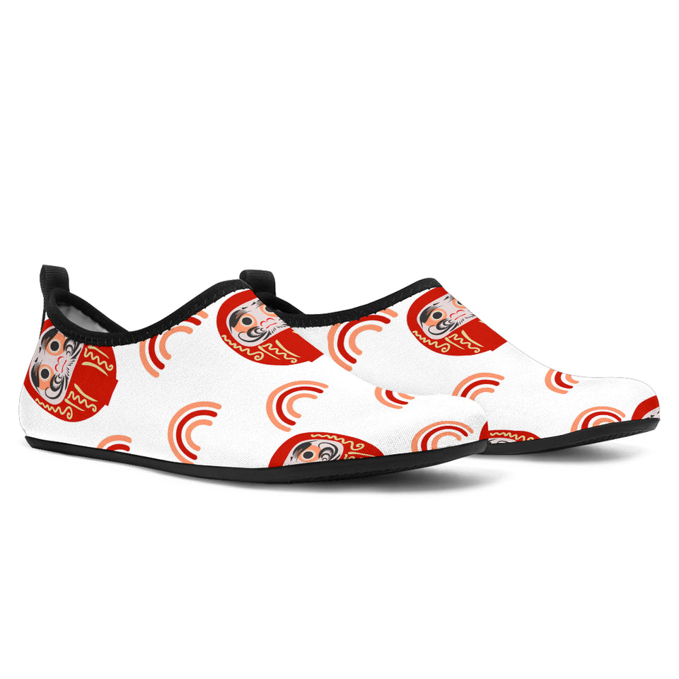 Daruma Japanese Wooden Doll Design Pattern Aqua Shoes