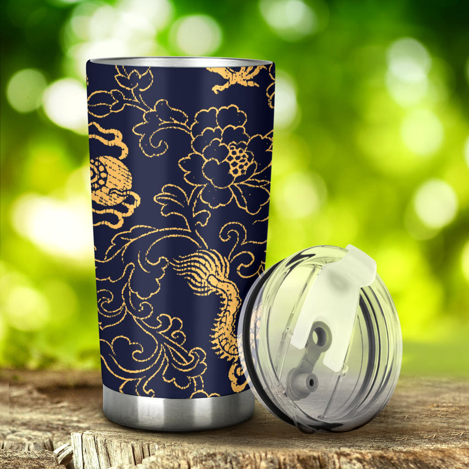 Gold Dragon Pattern Tumbler