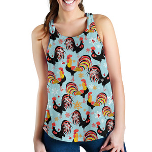 Rooster chicken cock snowfalke Women Racerback Tank Top