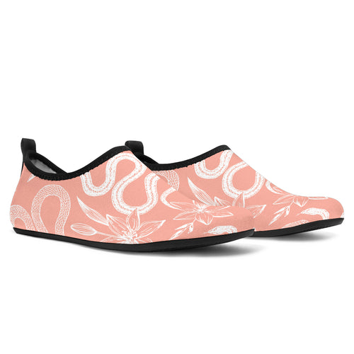 Snake Lilies Flower Pattern Aqua Shoes