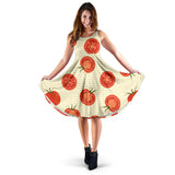 Tomato Dot Background Sleeveless Midi Dress