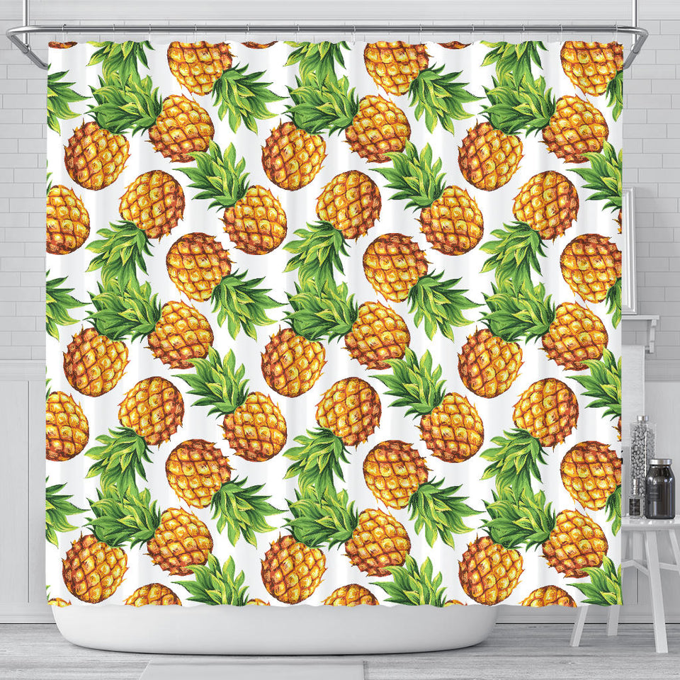 Pineapples Design Pattern Shower Curtain Fulfilled In US