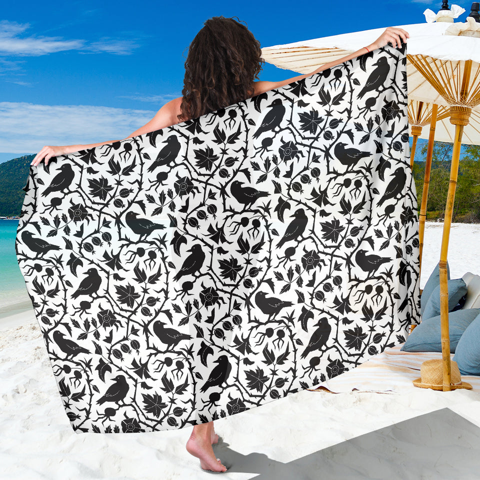 Crow Dark Floral Pattern Sarongdark Floral Pattern Sarong