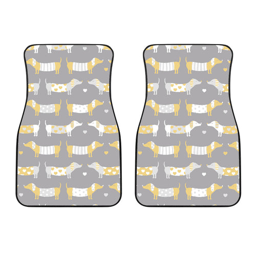 Cute Dachshund Dog Pattern Front Car Mats