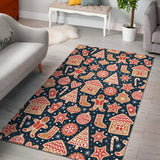 Christmas Gingerbread Cookie Pattern Area Rug