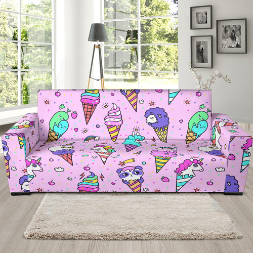Cute Ice Cream Cone Animal Pattern Sofa Slipcover