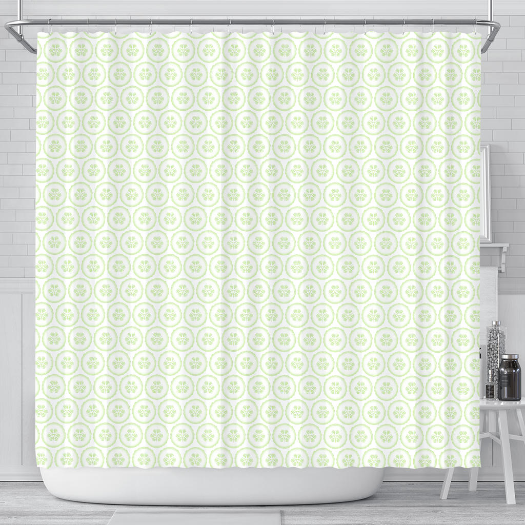 Cucumber Pattern Background Shower Curtain Fulfilled In US