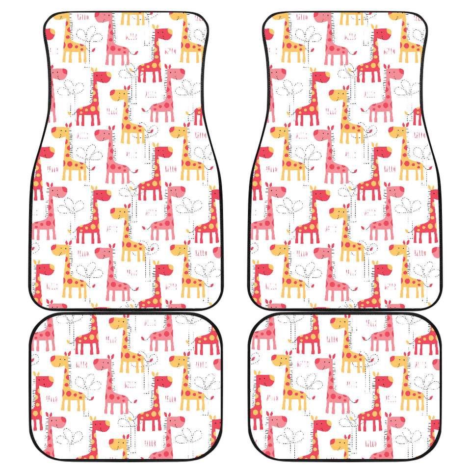Giraffe Pattern Print Design 03 Front and Back Car Mats