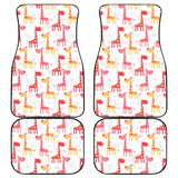 Giraffe Pattern Print Design 03 Front and Back Car Mats