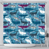 Whale Design Pattern Shower Curtain Fulfilled In US