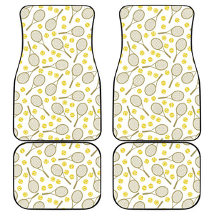 Tennis Pattern Print Design 02 Front and Back Car Mats