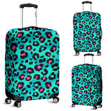 Green Leopard Skin Print Pattern Luggage Covers