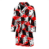 Dice Pattern Print Design 02 Men's Bathrobe