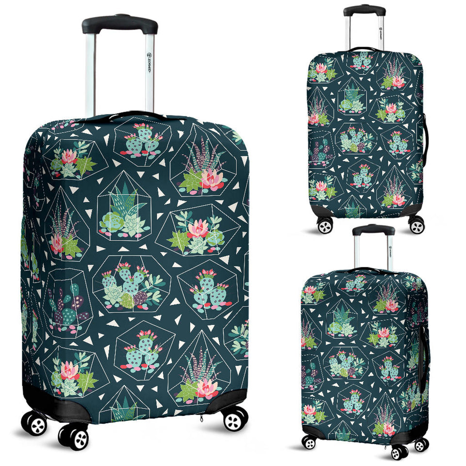 Cactus Glass Terrarium Pattern Luggage Covers