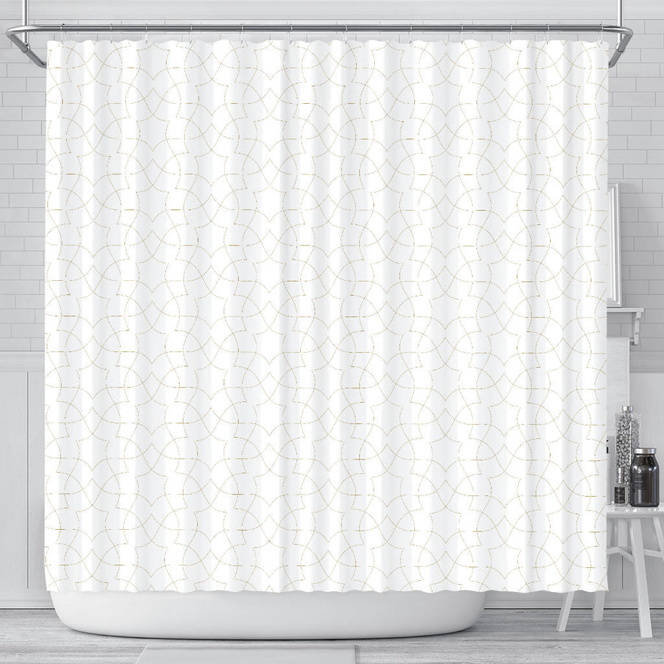 Arabic White Pattern Shower Curtain Fulfilled In US
