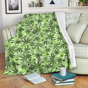 Canabis Marijuana Weed Pattern Print Design 01 Premium Blanket