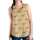 Rhino yellow theme pattern Women Racerback Tank Top