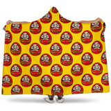 Daruma Japanese Wooden Doll Yellow Background Hooded Blanket