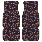 Hummingbird Pattern Print Design 04 Front and Back Car Mats