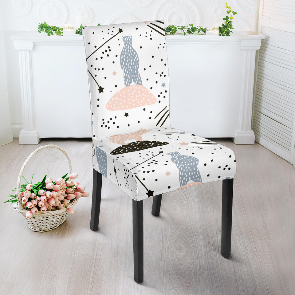 Polar Bears Star Poka Dot Pattern Dining Chair Slipcover