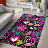 Heart Dot Wave Star Creative Design Pattern Area Rug