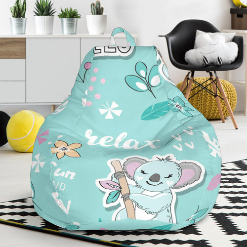 Cute Koalas Blue Background Pattern Bean Bag Cover