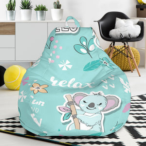 Cute Koalas Blue Background Pattern Bean Bag Cover