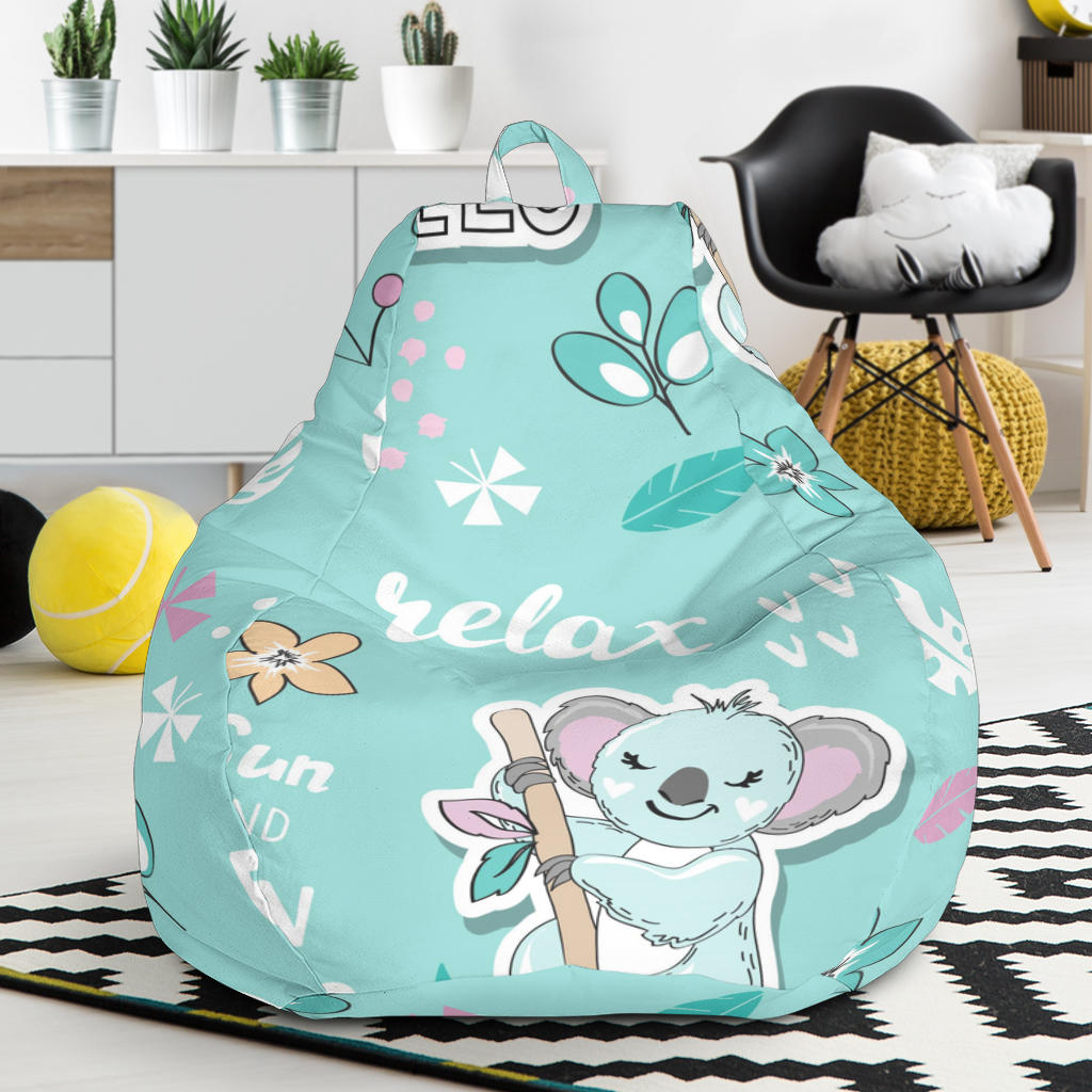 Cute Koalas Blue Background Pattern Bean Bag Cover