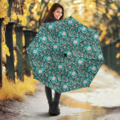 Elephants Jungle Pattern Umbrella