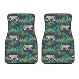 White Bengal Tigers Tropical Plant  Front Car Mats