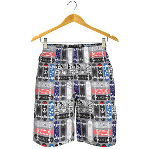 Skate Board Pattern Print Design 04 Men Shorts