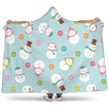 Cute Snowman Snowflake Pattern Hooded Blanket